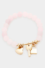 Load image into Gallery viewer, Key, Lock, Heart Charm Stretch Bracelet
