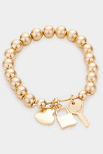 Load image into Gallery viewer, Key, Lock, Heart Charm Stretch Bracelet
