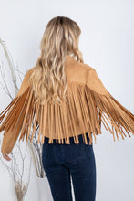 Load image into Gallery viewer, Amber Fringe Suede Moto Jacket
