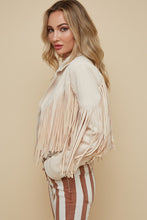 Load image into Gallery viewer, Amber Fringe Suede Moto Jacket
