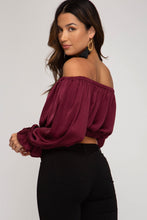 Load image into Gallery viewer, Alexandria Off Shoulder Crop Top
