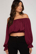 Load image into Gallery viewer, Alexandria Off Shoulder Crop Top
