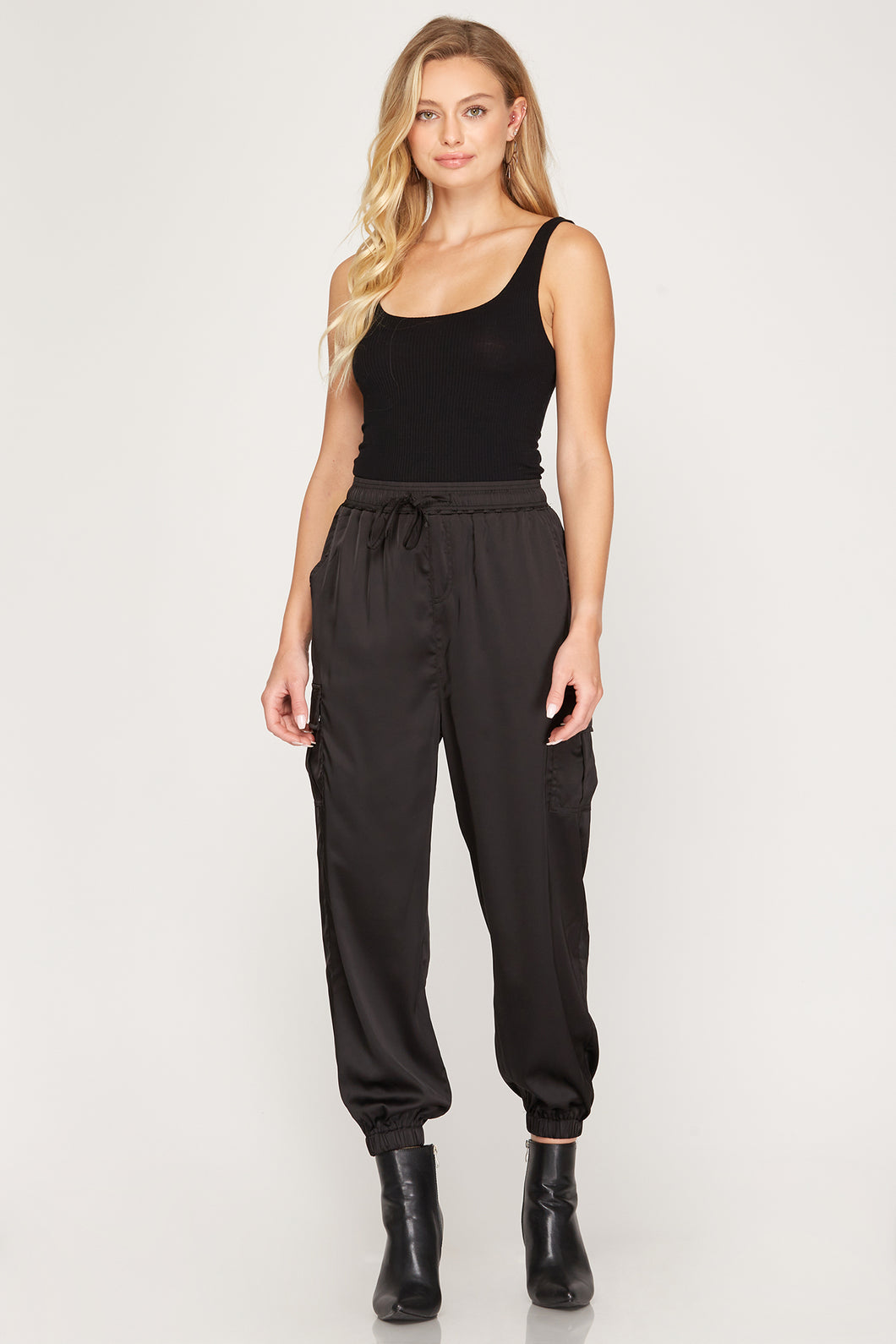 Claire Satin Jogger Pants