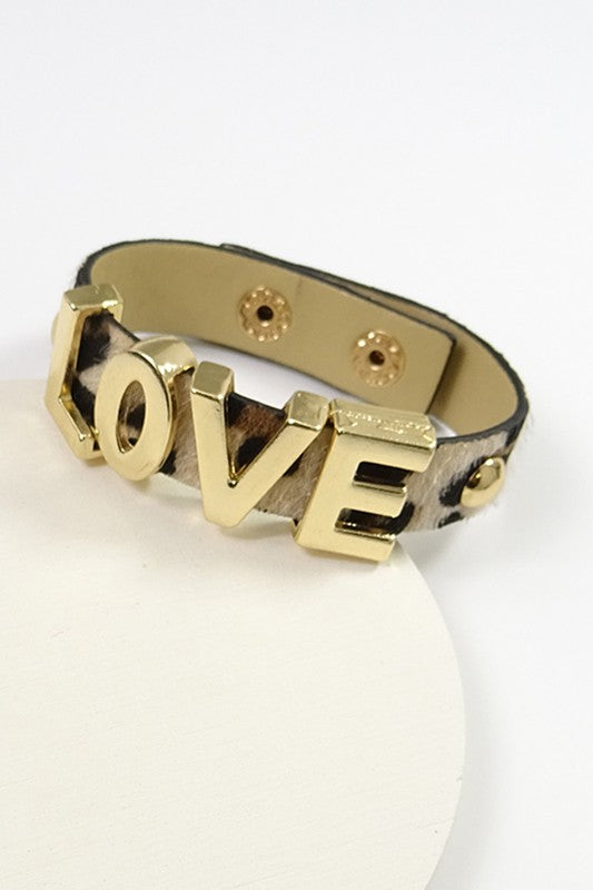 LOVE Leopard Snap Bracelet